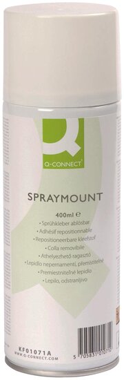 Q-CONNECT Quick Mount spray, niet permanent, spuitbus van 400 ml