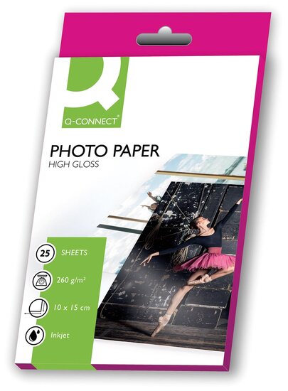 Q-CONNECT fotopapier, ft 10 x 15 cm, 260 g, pak van 25 vel