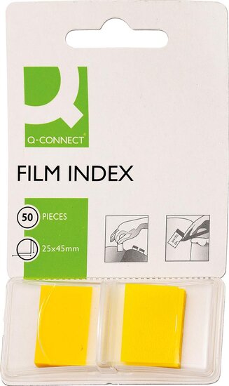 Q-CONNECT index, ft 25 x 45 mm, 50 tabs, geel