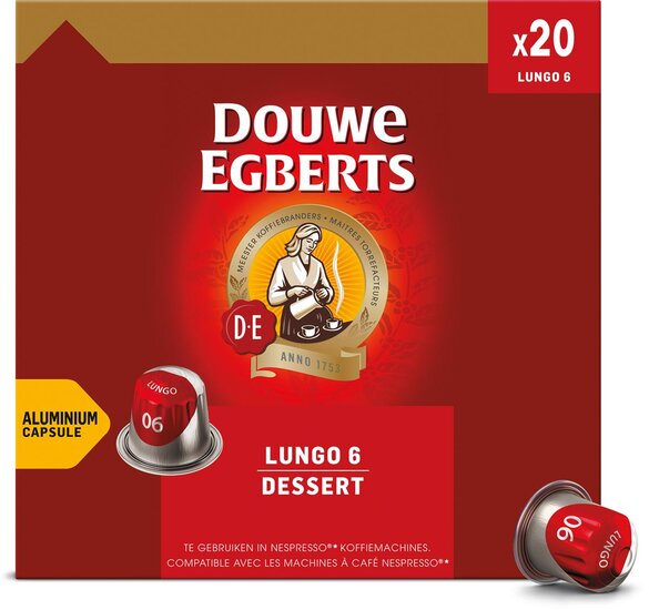 Douwe Egberts Lungo Dessert koffiecapsules, pak van 20 stuks