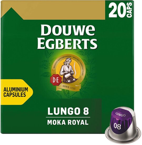 Douwe Egberts Lungo Moka koffiecapsules, pak van 20 stuks