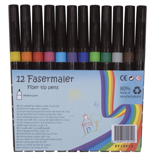 Q-CONNECT viltstift, geassorteerde kleuren, pak van 12 stuks