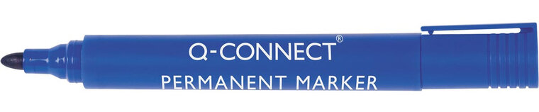 Q-CONNECT permanente marker, 2-3 mm, ronde punt, blauw