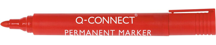 Q-CONNECT permanente marker, 2-3 mm, ronde punt, rood