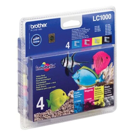 Brother inktcartridge, 400 pagina&#039;s, OEM LC-1000VALBP, 4 kleuren