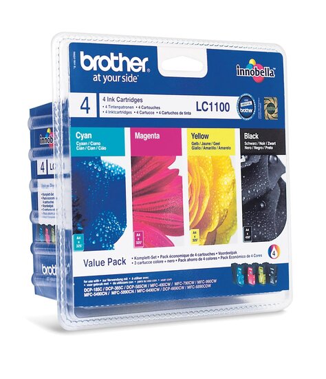 Brother inktcartridge, 325 pagina&#039;s, OEM LC-1100VALBP, 4 kleuren