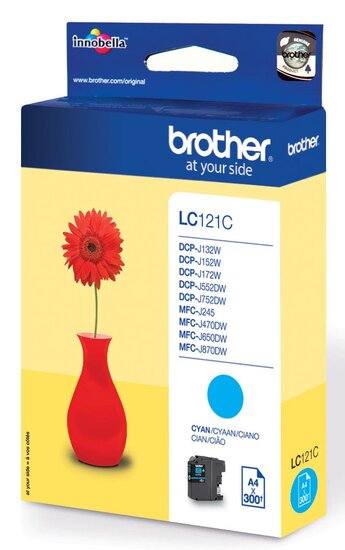 Brother inktcartridge, 300 pagina&#039;s, OEM LC-121C, cyaan