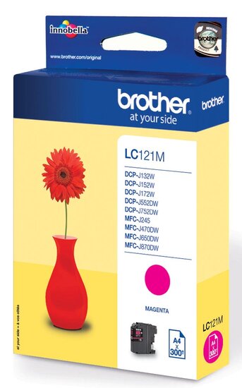 Brother inktcartridge, 300 pagina&#039;s, OEM LC-121M, magenta