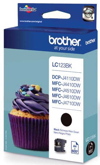 Brother inktcartridge, 600 pagina&#039;s, OEM LC-123BK, zwart