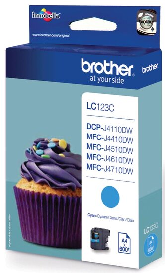 Brother inktcartridge, 600 pagina&#039;s, OEM LC-123C, cyaan