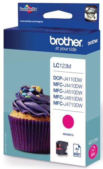 Brother inktcartridge, 600 pagina&#039;s, OEM LC-123M, magenta