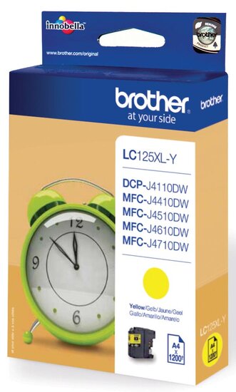 Brother inktcartridge, 1.200 pagina&#039;s, OEM LC-125XLY, geel