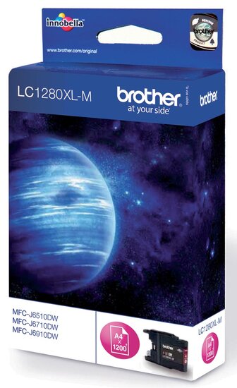 Brother inktcartridge, 1200 pagina&#039;s, OEM LC-1280XLM, magenta