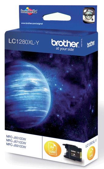 Brother inktcartridge, 1200 pagina&#039;s, OEM LC-1280XLY, geel