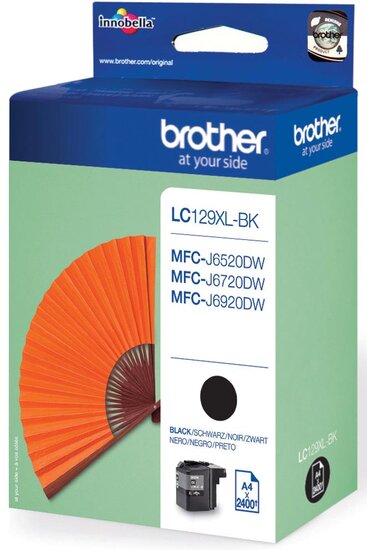 Brother inktcartridge, 2.400 pagina&#039;s, OEM LC-129XLBK, zwart