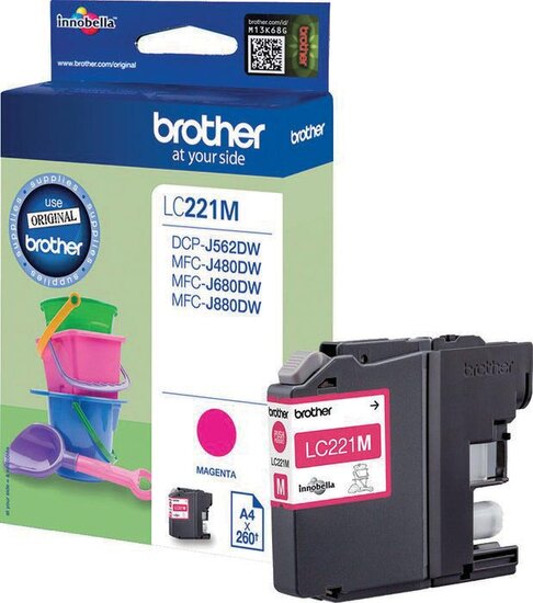 Brother inktcartridge, 260 pagina&#039;s, OEM LC-221MBP, magenta