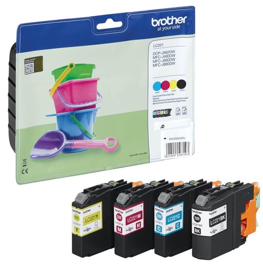 Brother inktcartridge, 260 pagina&#039;s, OEM LC-221VALBP, 4 kleuren