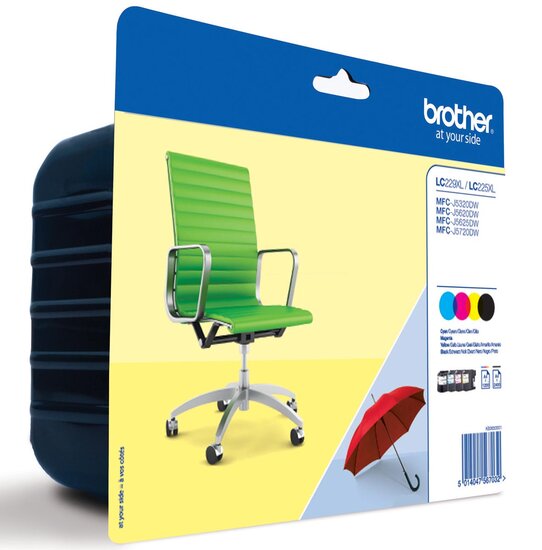 Brother inktcartridge, 2.400 pagina&#039;s, OEM LC-229XLVAL, 4 kleuren