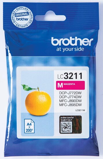 Brother inktcartridge, 200 pagina&#039;s, OEM LC-3211M, magenta