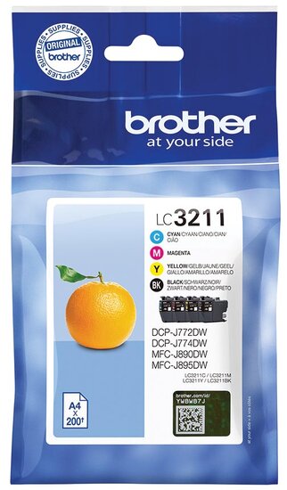 Brother inktcartridge, 200 pagina&#039;s, OEM LC-3211VAL, 4 kleuren