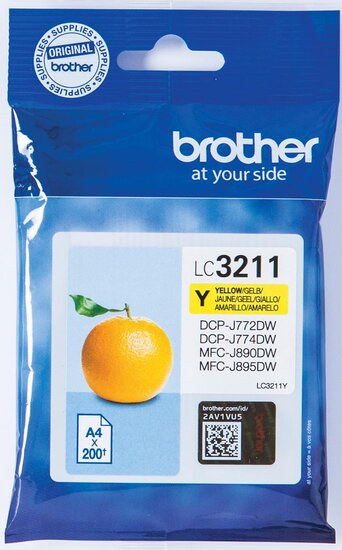 Brother inktcartridge, 200 pagina&#039;s, OEM LC-3211Y, geel