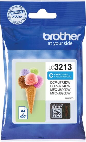 Brother inktcartridge, 400 pagina&#039;s, OEM LC-3213C, cyaan