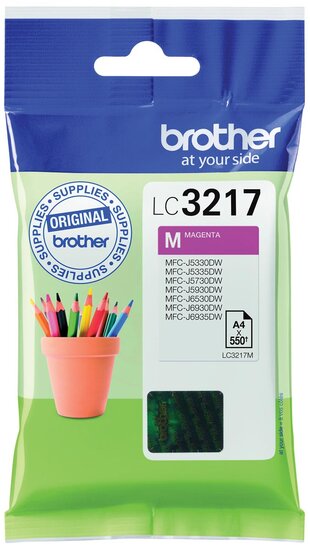 Brother inktcartridge, 550 pagina&#039;s, OEM LC-3217M, magenta