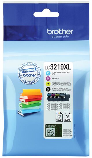 Brother inktcartridge, 1.500 - 3.000 pagina&#039;s, OEM LC-3219XLVAL, 4 kleuren