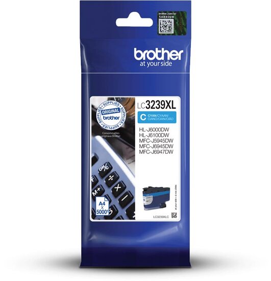 Brother inktcartridge, 5.000 pagina&#039;s, OEM LC-3239XLC, cyaan