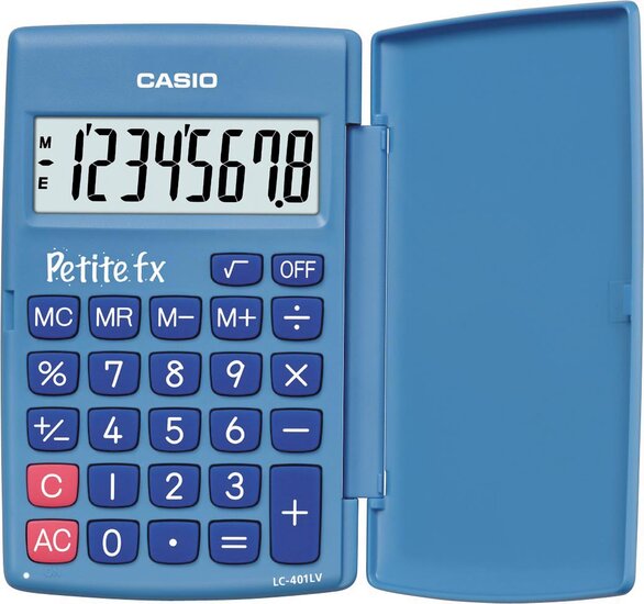 Casio zakrekenmachine Petite FX, blauw