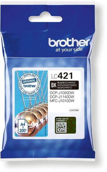 Brother inktcartridge,  200 pagina&#039;s, OEM LC-421BK, zwart