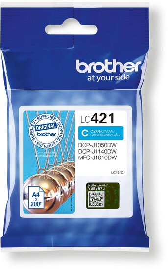 Brother inktcartridge,  200 pagina&#039;s, OEM LC-421C, cyaan