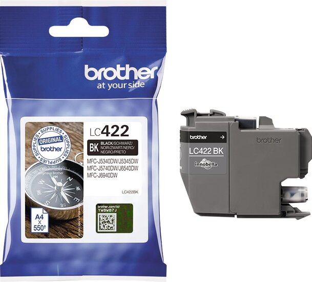 Brother inktcartridge, 550 pagina&#039;s, OEM LC-422BK, zwart