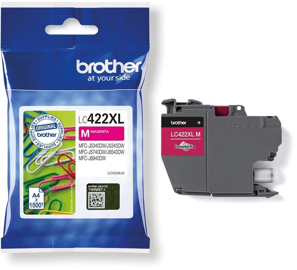 Brother inktcartridge, 1.500 pagina&#039;s, OEM LC-422XLM, magenta