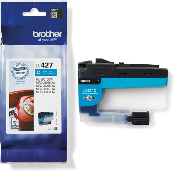 Brother inktcartridge, 1.500 pagina&#039;s, OEM LC-427C, cyaan