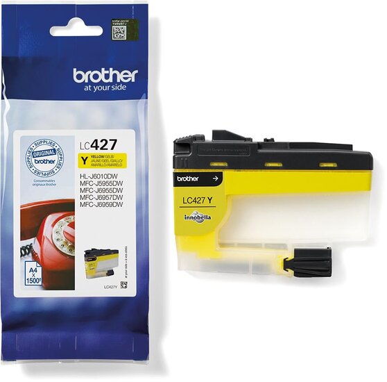 Brother inktcartridge, 1.500 pagina&#039;s, OEM LC-427Y, geel