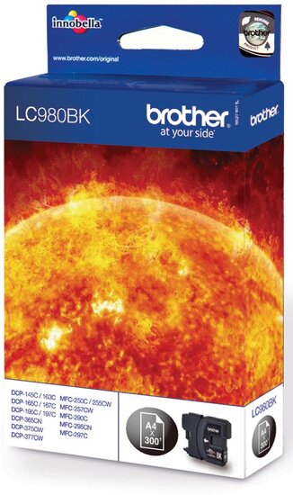 Brother inktcartridge, 300 pagina&#039;s, OEM LC-980BK, zwart