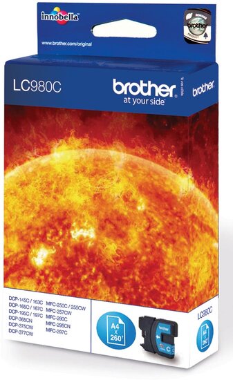 Brother inktcartridge, 260 pagina&#039;s, OEM LC-980C, cyaan