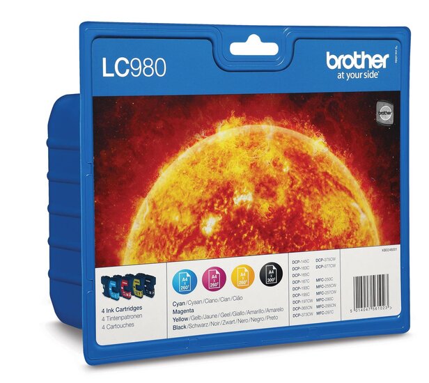 Brother inktcartridge, 260 - 300 pagina&#039;s, OEM LC-980VALBP, 4 kleuren