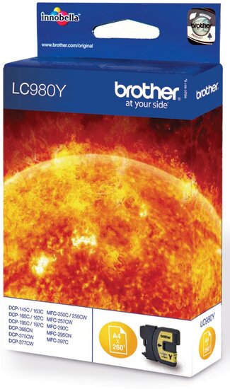 Brother inktcartridge, 260 pagina&#039;s, OEM LC-980Y, geel