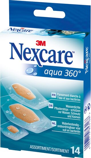 3M pleister Nexcare Aqua 360&deg; 3 formaten, pak van 14 stuks