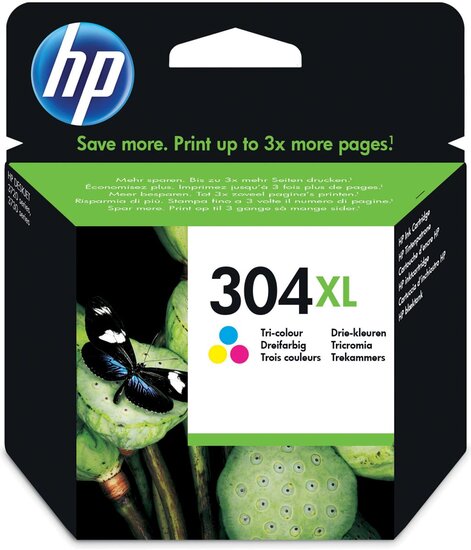 HP inktcartridge 304XL, 300 pagina&#039;s, OEM N9K07AE, 3 kleuren