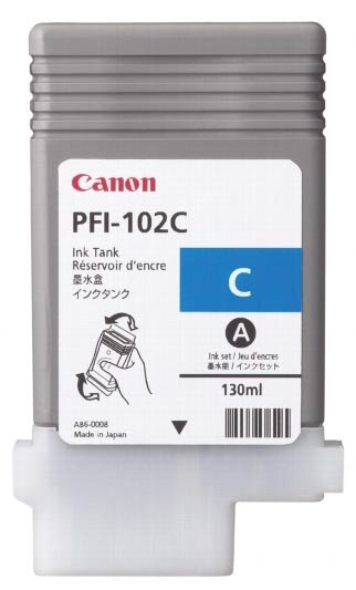 Canon inktcartridge PFI-102C, 130 ml, OEM 0896B001, cyaan