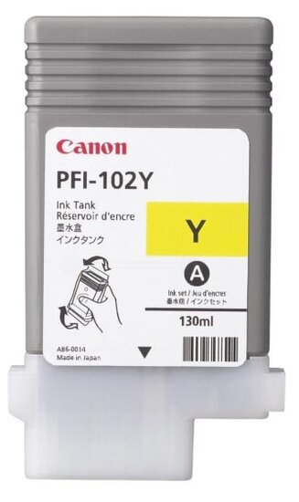 Canon inktcartridge PFI-102Y, 130 ml, OEM 0898B001, geel