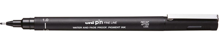 Uni Pin fineliner, ronde punt, 1,0 mm, zwart