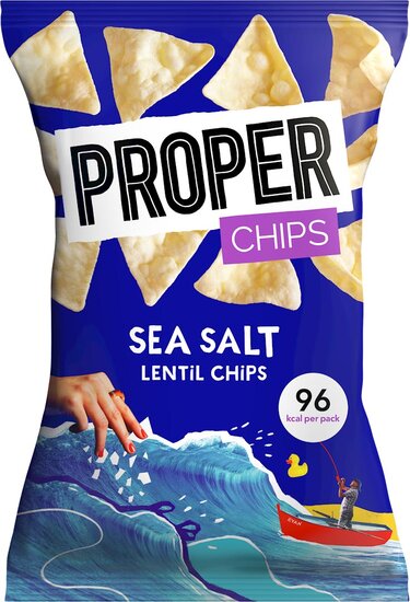 Proper lentil chips Sea Salt, zak van 20 g