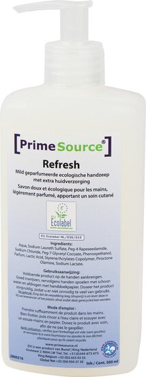 Primesource handzeep Refresh Eco, fles met pomp van 500 ml