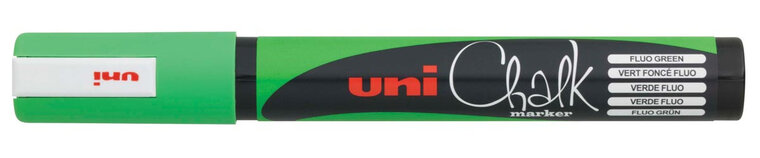 Uni-ball krijtmarker, ronde punt van 1,8  tot 2,5 mm, fluo groen