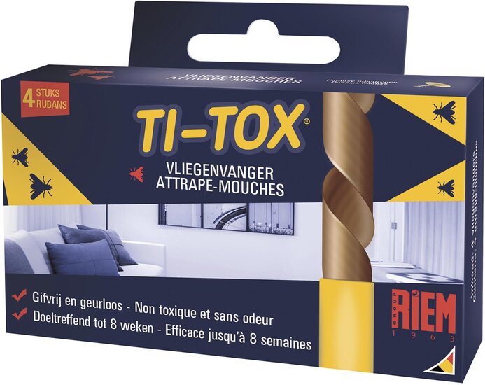 Riem Ti-Tox anti-vliegenkleefband, 4 stuks