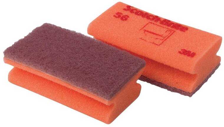 Scotch Brite schuurspons voor delicate oppervlakken, ft 7 x 13 cm, rood, pak met 10 stuks